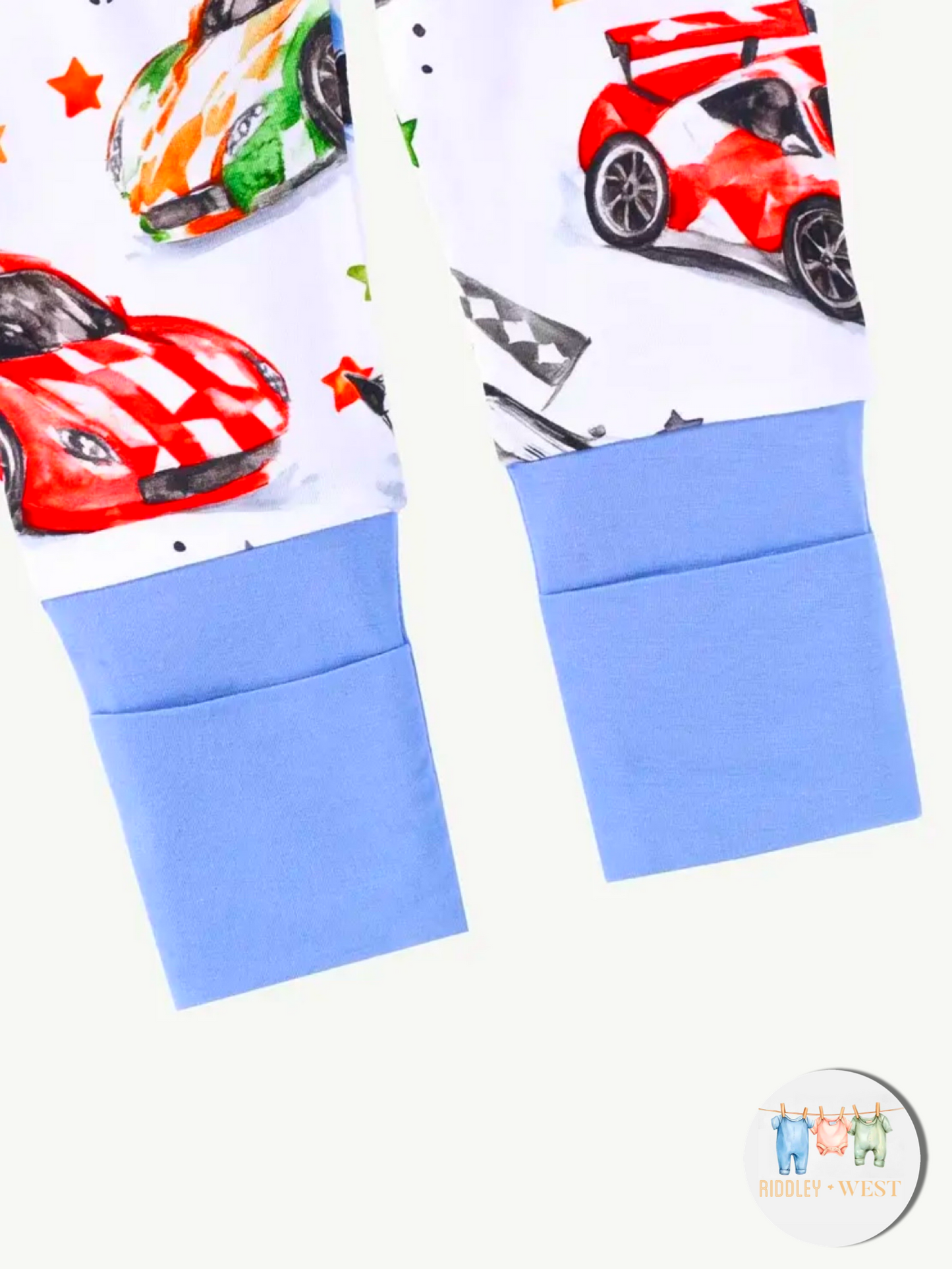 Fast Cars Zippered Footie🏎️ 🏁